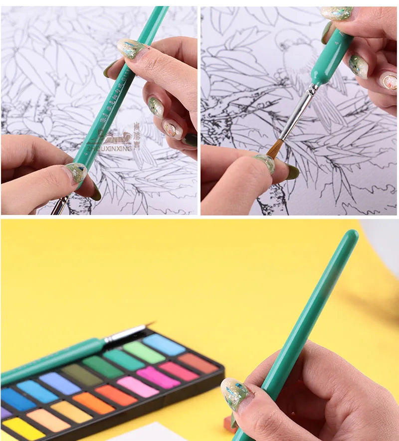 Miniature Artist Paint Brushes – Weasel Hair Gouache & Watercolor Set