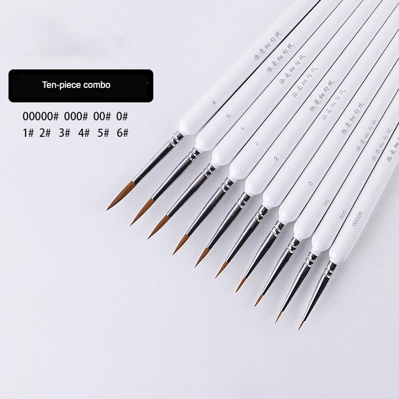 Miniature Artist Paint Brushes – Weasel Hair Gouache & Watercolor Set