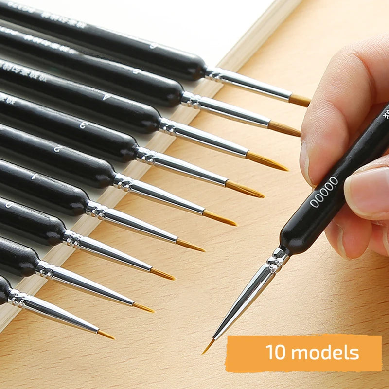 Miniature Artist Paint Brushes – Weasel Hair Gouache & Watercolor Set