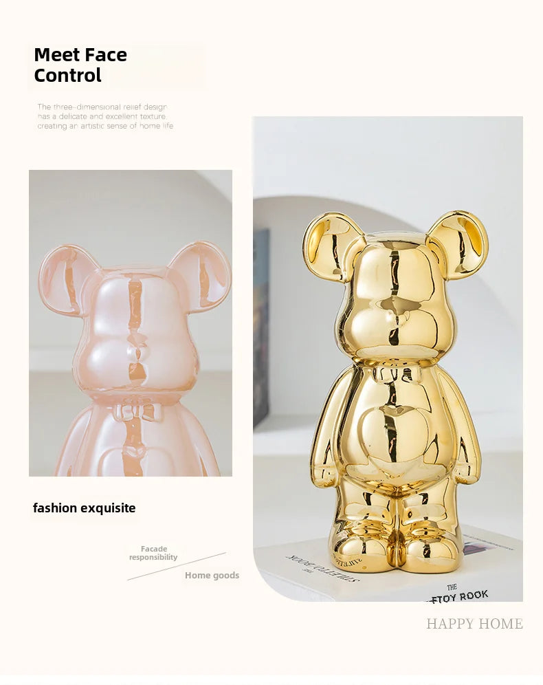Aesthetic Teddy Bear Ceramic Statue