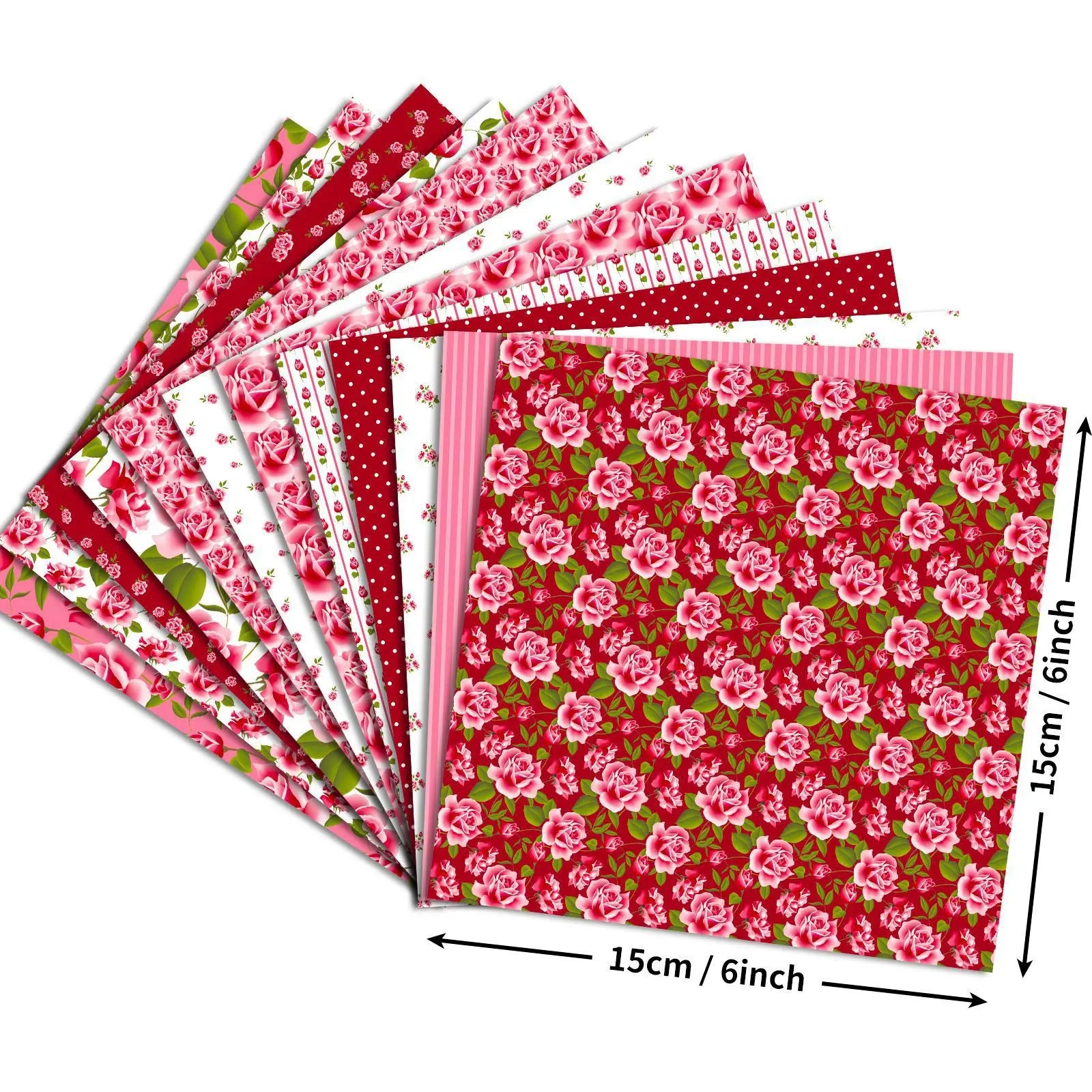 12-Sheet Christmas Scrapbooking Paper – 15x15cm DIY Craft Cardstock