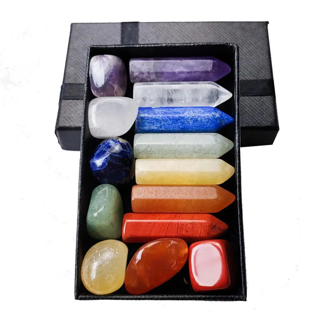 Natural Crystal Gemstone Set – 7/8/10/14PCS Chakra Healing Quartz