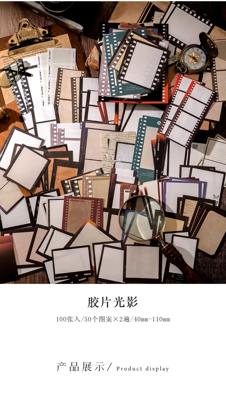 100Pcs Vintage Writable Notes – DIY Journal & Scrapbooking Paper