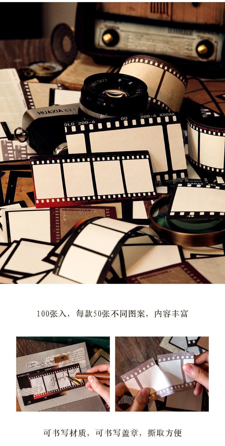 100Pcs Vintage Writable Notes – DIY Journal & Scrapbooking Paper