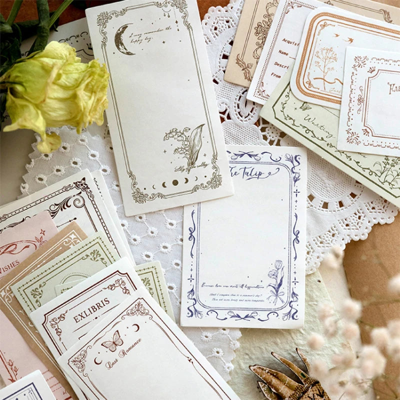 100Pcs Vintage Writable Notes – DIY Journal & Scrapbooking Paper