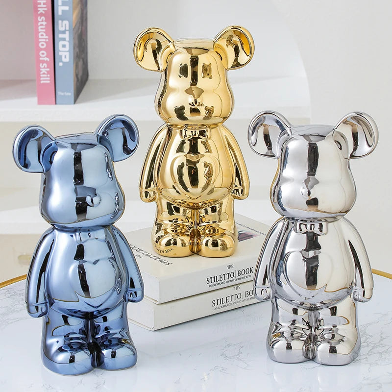 Aesthetic Teddy Bear Ceramic Statue