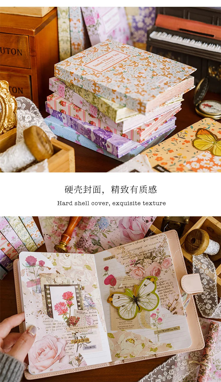 JIANQI 100pcs Vintage Floral Scrapbooking Paper