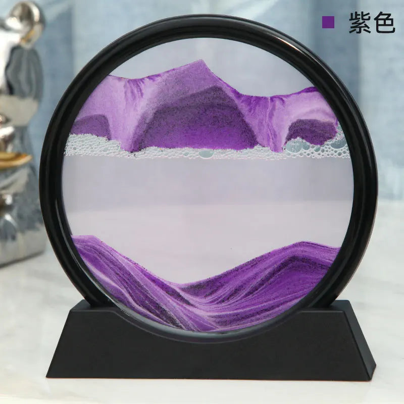 3D Moving Sand Art – Round Glass Deep Sea Sandscape Hourglass