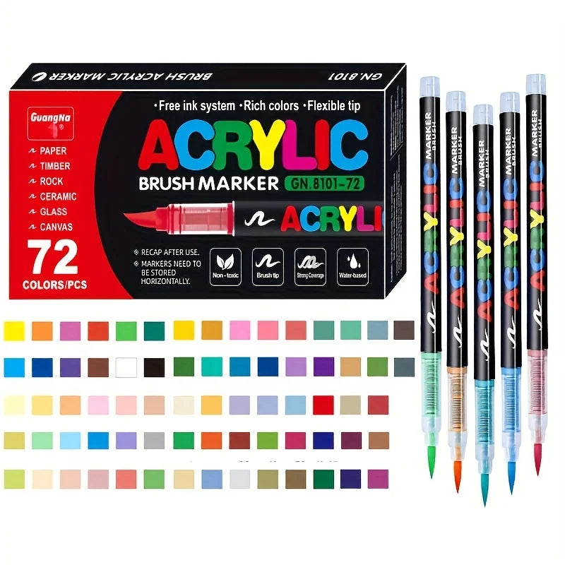 Multi-Color Soft Tip Art Markers – Acrylic Markers for Various Surfaces