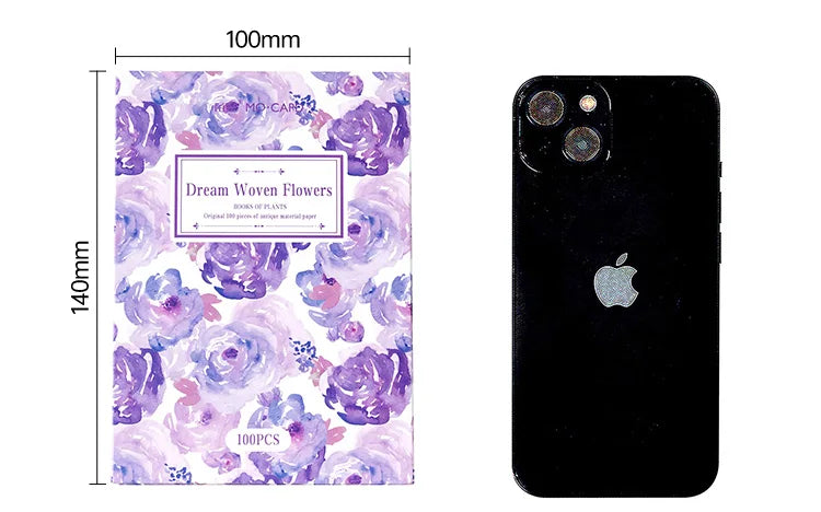 JIANQI 100pcs Vintage Floral Scrapbooking Paper