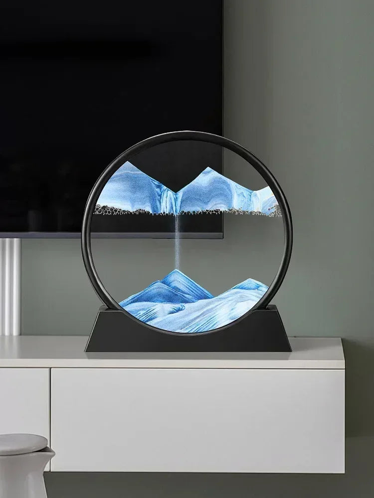 3D Moving Sand Art – Round Glass Deep Sea Sandscape Hourglass