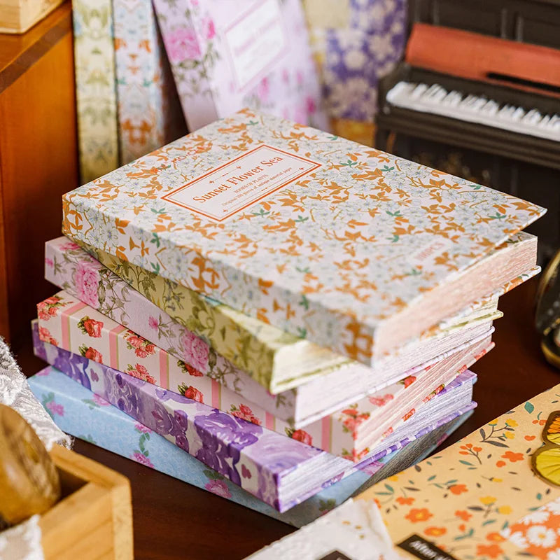 JIANQI 100pcs Vintage Floral Scrapbooking Paper