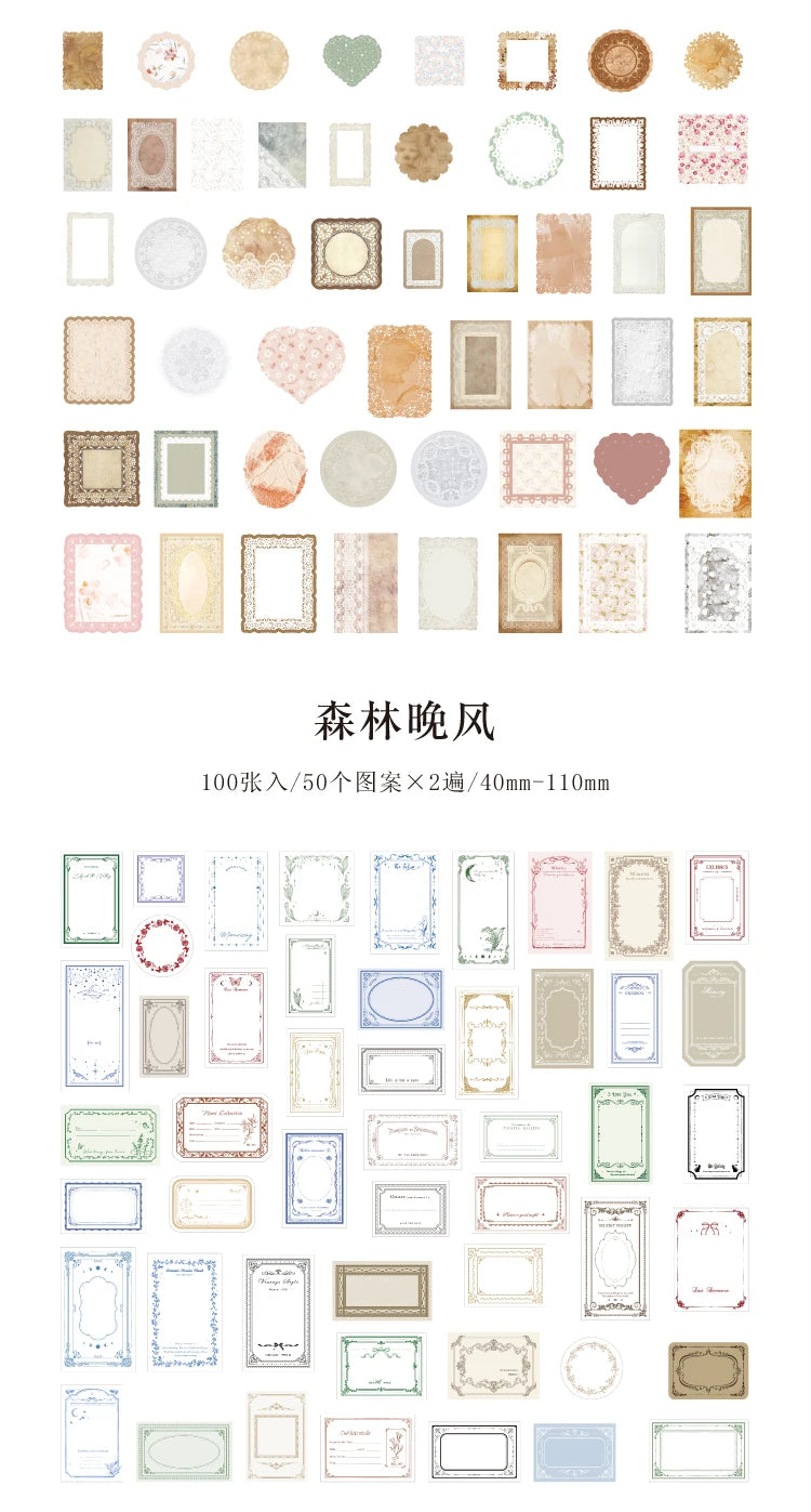 100Pcs Vintage Writable Notes – DIY Journal & Scrapbooking Paper