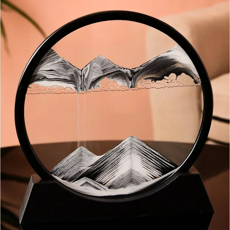 3D Moving Sand Art – Round Glass Deep Sea Sandscape Hourglass