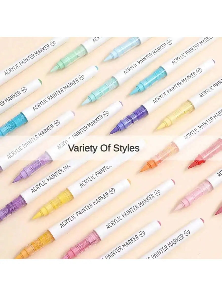 Languo 9pcs Soft Brush Acrylic Marker Pen Set – DIY Art & Graffiti