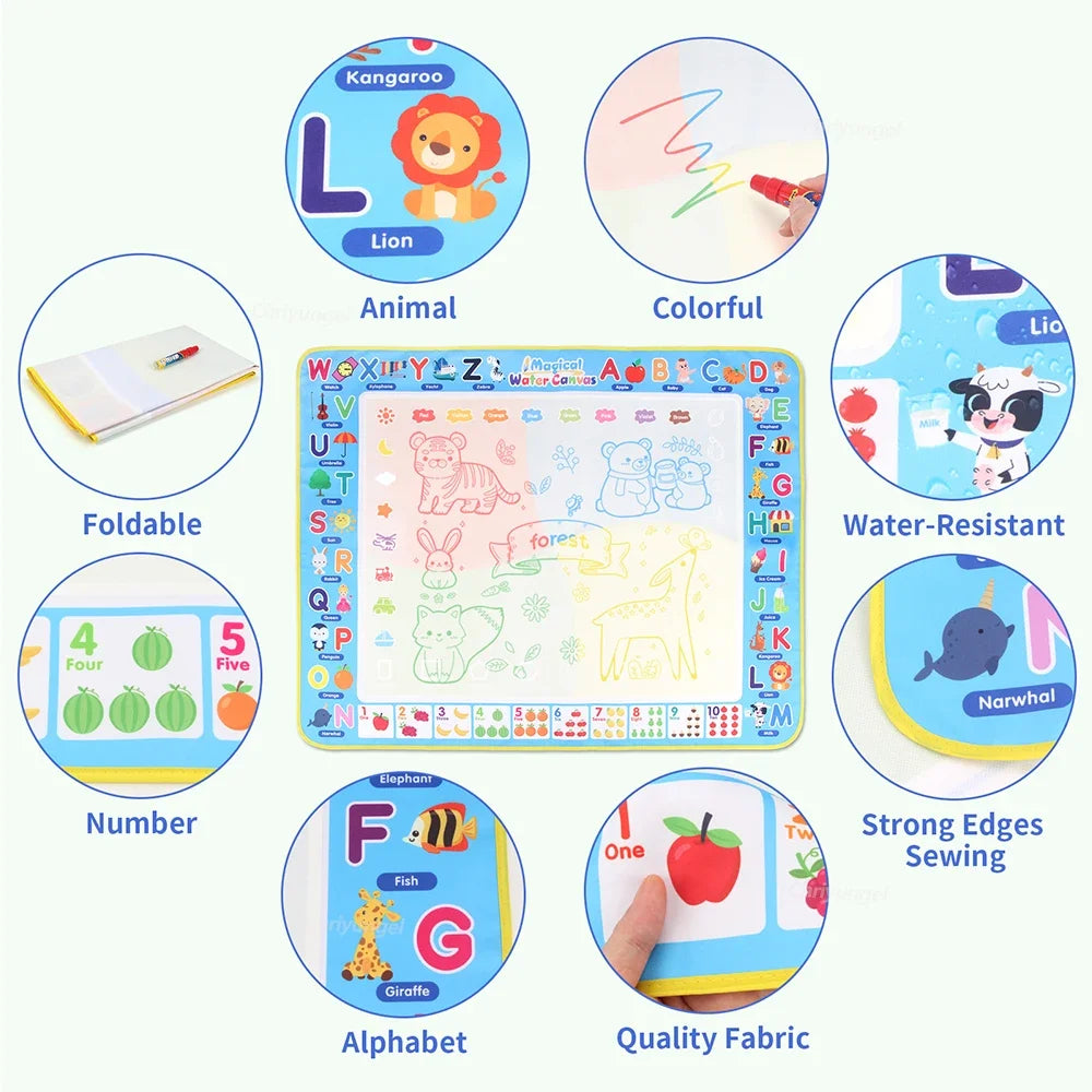 Magic Water Drawing Mat – Reusable Doodle Painting Board for Kids