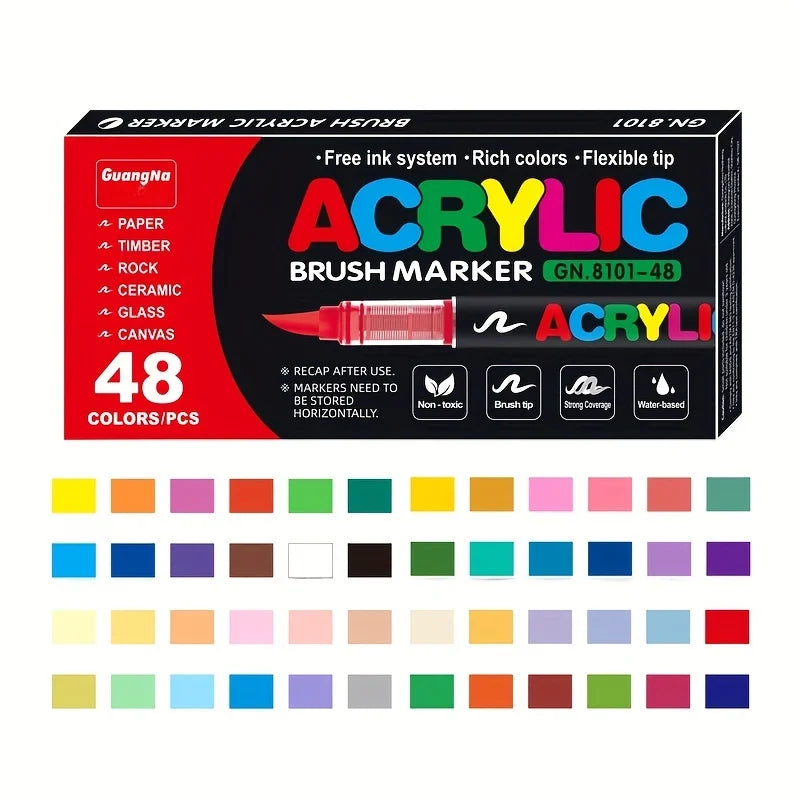 Multi-Color Soft Tip Art Markers – Acrylic Markers for Various Surfaces