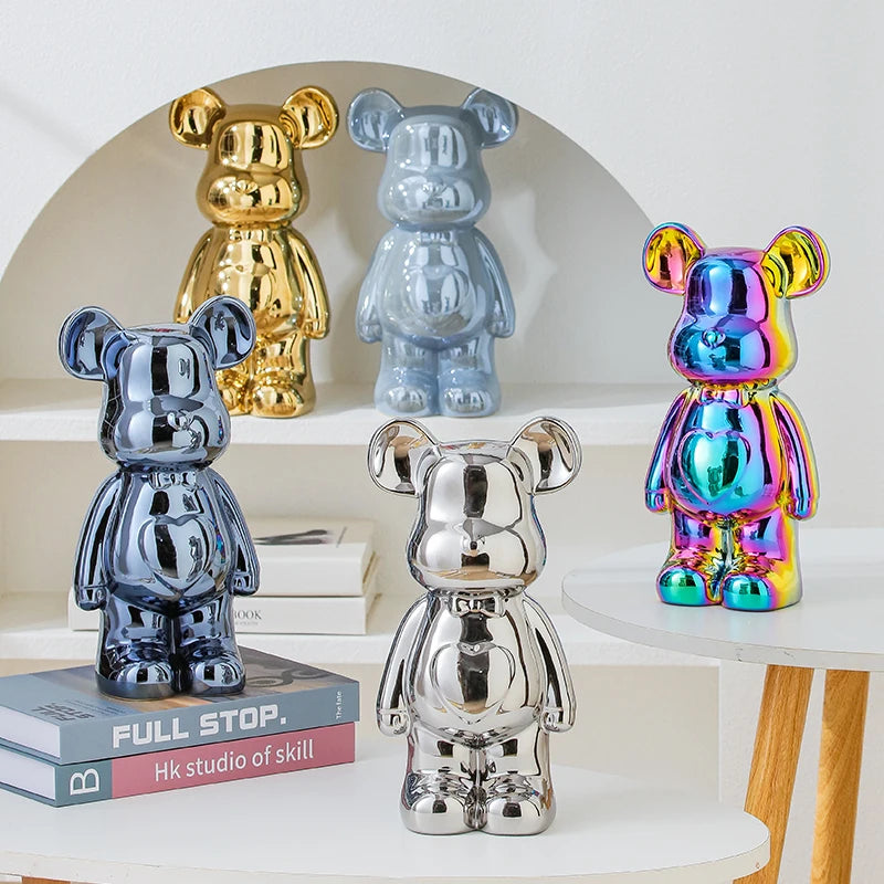 Aesthetic Teddy Bear Ceramic Statue