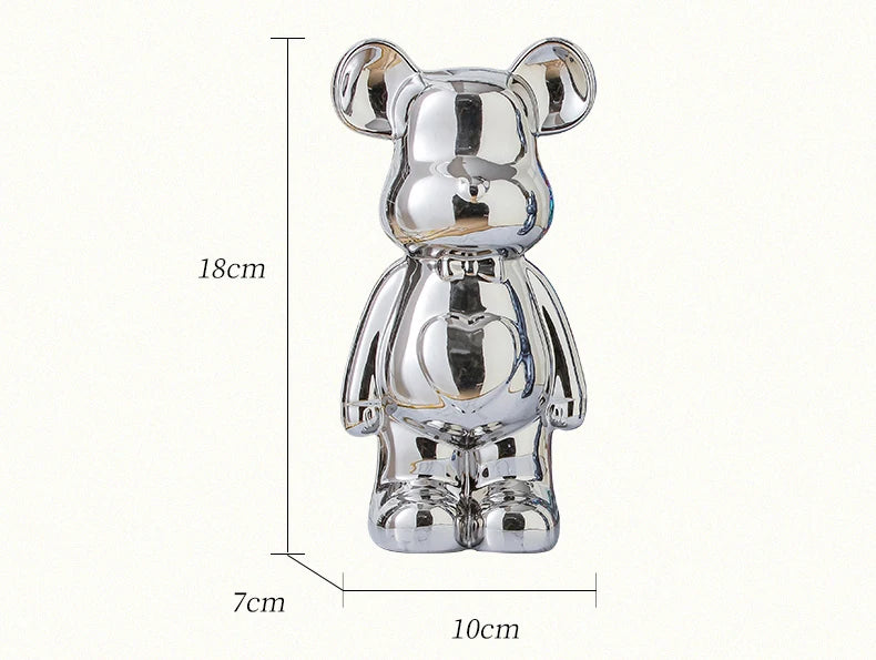 Aesthetic Teddy Bear Ceramic Statue