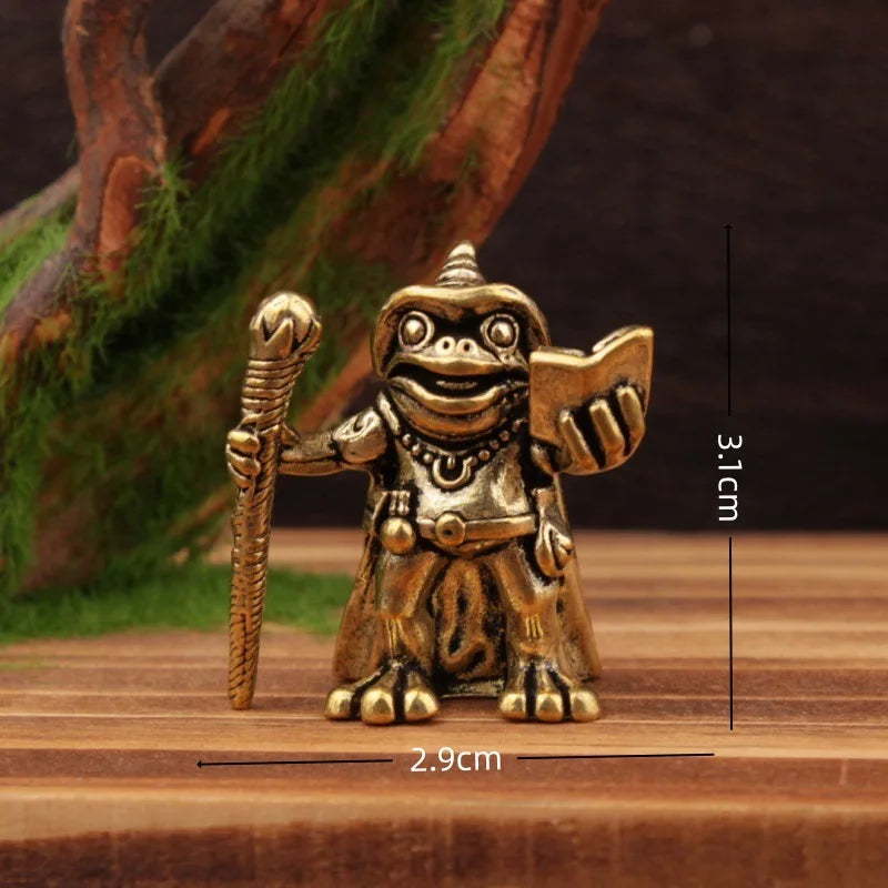 Brass Frog Figurine – Desktop & Home Decor Ornament