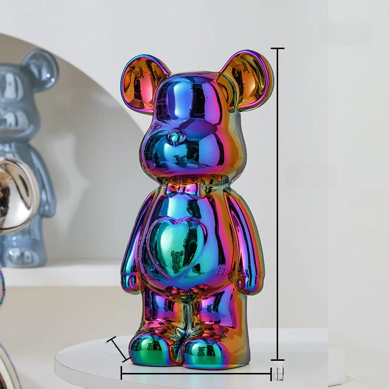 Aesthetic Teddy Bear Ceramic Statue