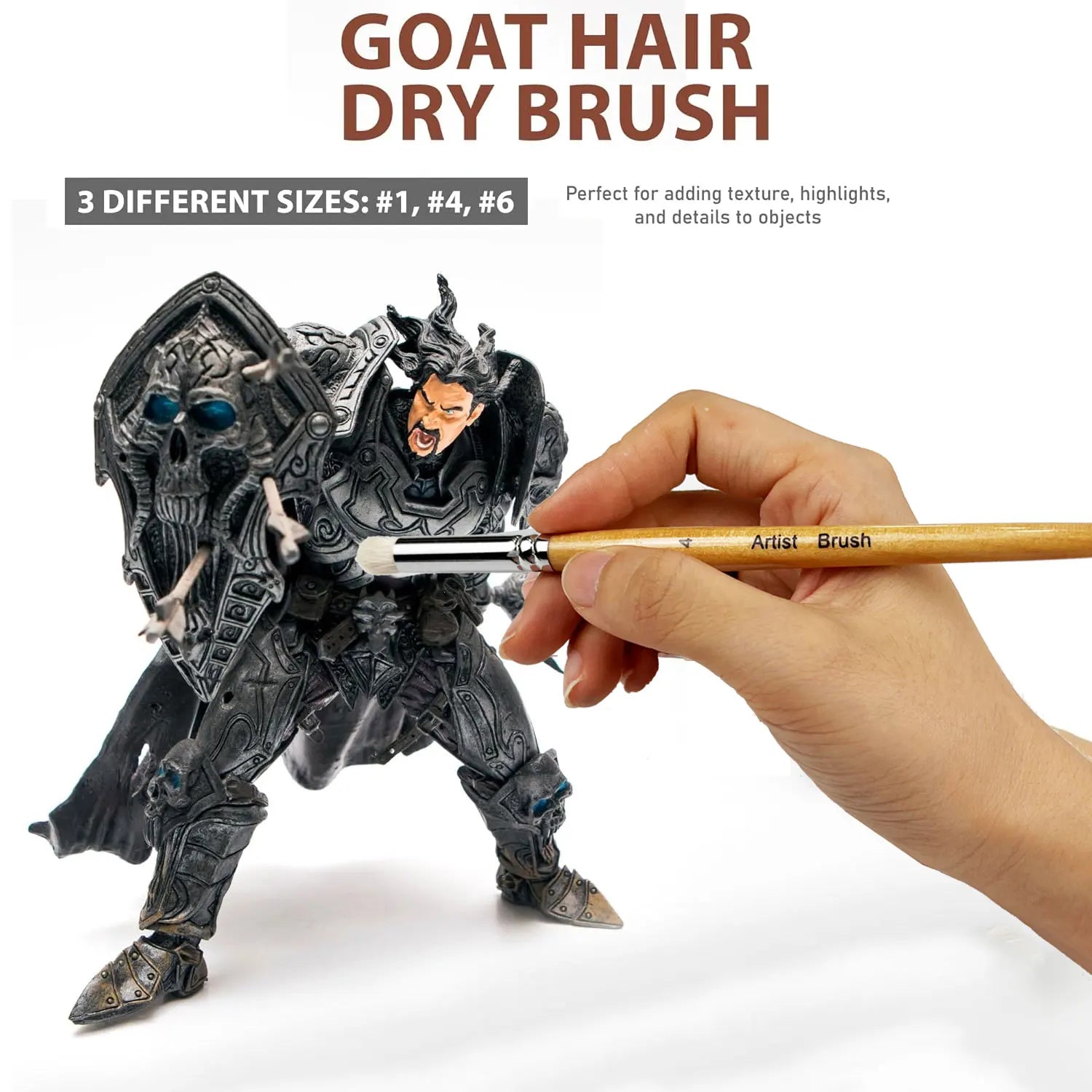 Miniature Paint Brush Set – Premium Goat Hair Drybrush Kit for Models