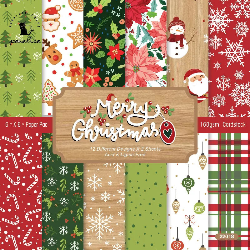 12-Sheet Christmas Scrapbooking Paper