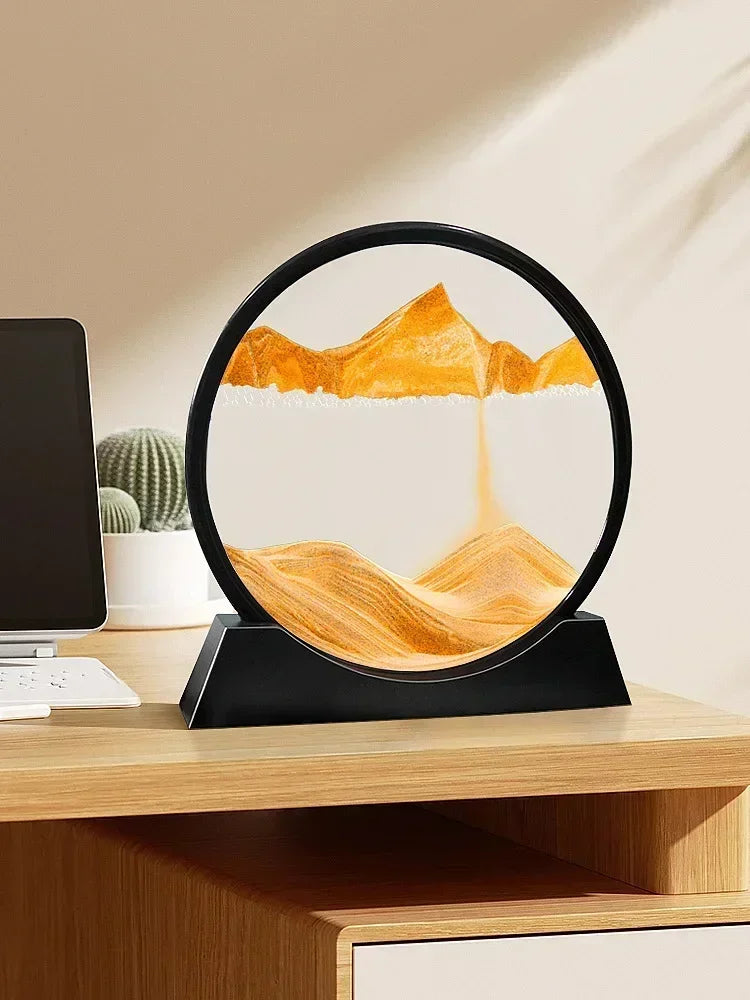 3D Moving Sand Art – Round Glass Deep Sea Sandscape Hourglass