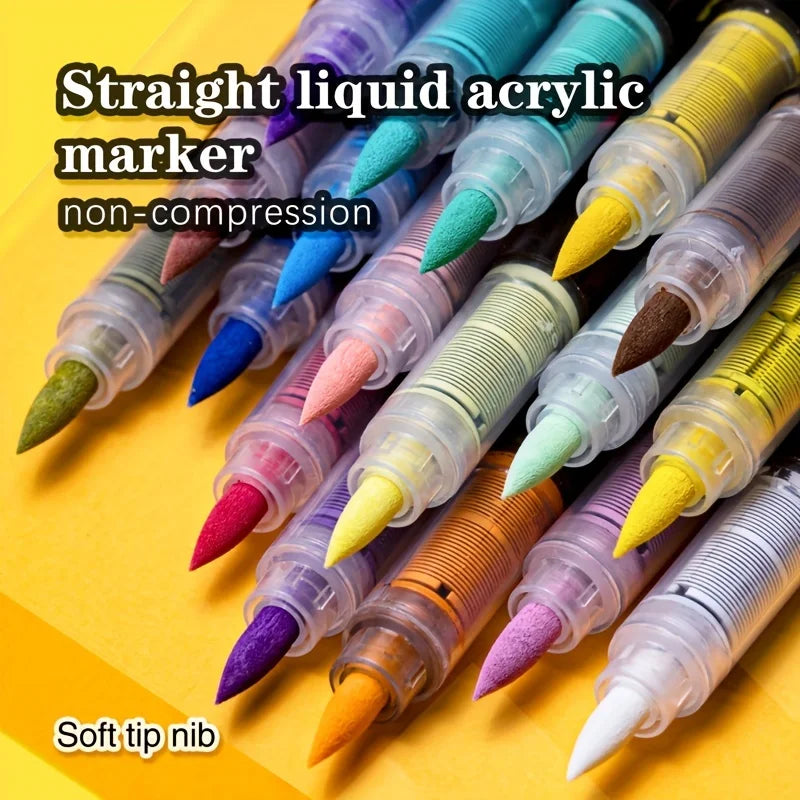 Multi-Color Soft Tip Art Markers – Acrylic Markers for Various Surfaces