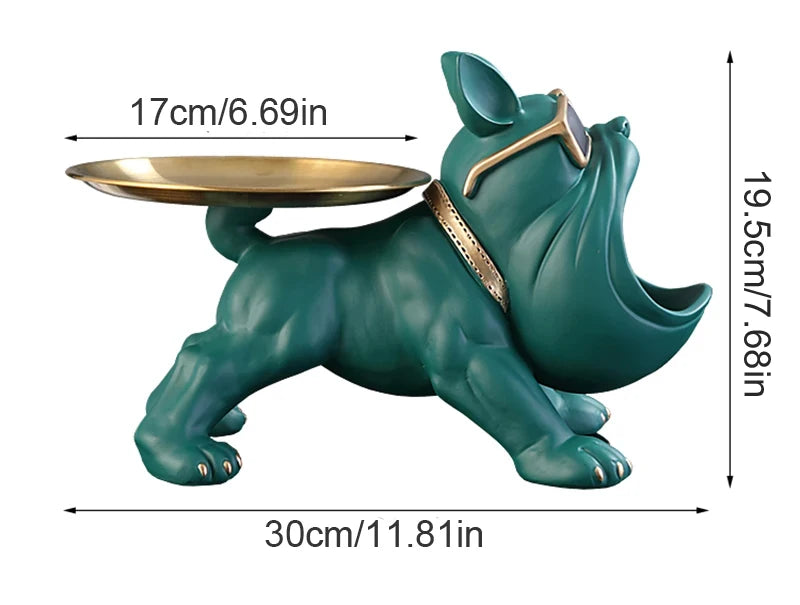30cm Bulldog Figurine – Resin Dog Statue & Home Decor Sculpture