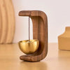 Japanese Style Magnetic Wooden Door Bell – Walnut & Copper Wind Chime Decoration