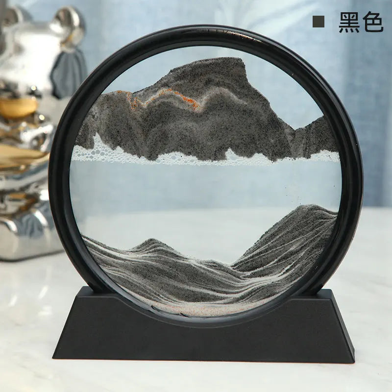 3D Moving Sand Art – Round Glass Deep Sea Sandscape Hourglass
