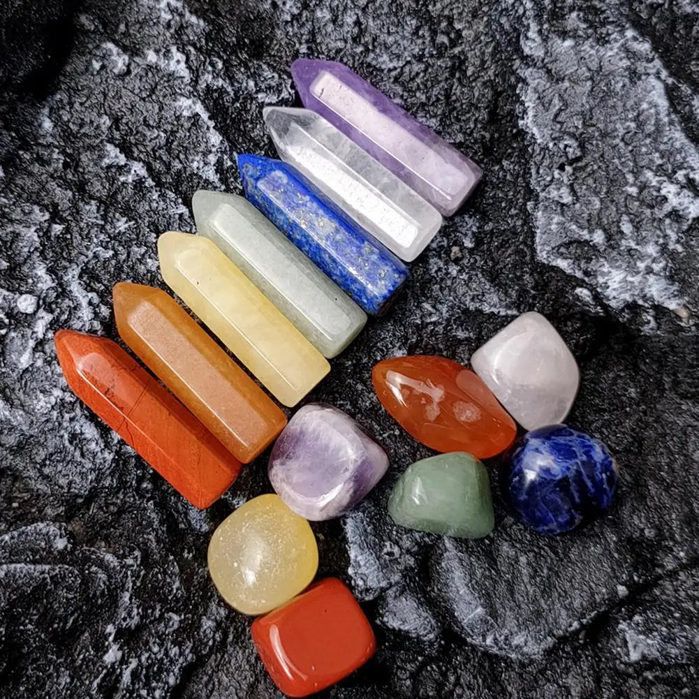 Natural Crystal Gemstone Set – 7/8/10/14PCS Chakra Healing Quartz