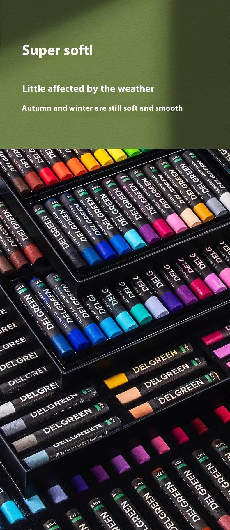 Delgreen Oil Pastel Set – 24/36/48/72 Colors for Art & Drawing