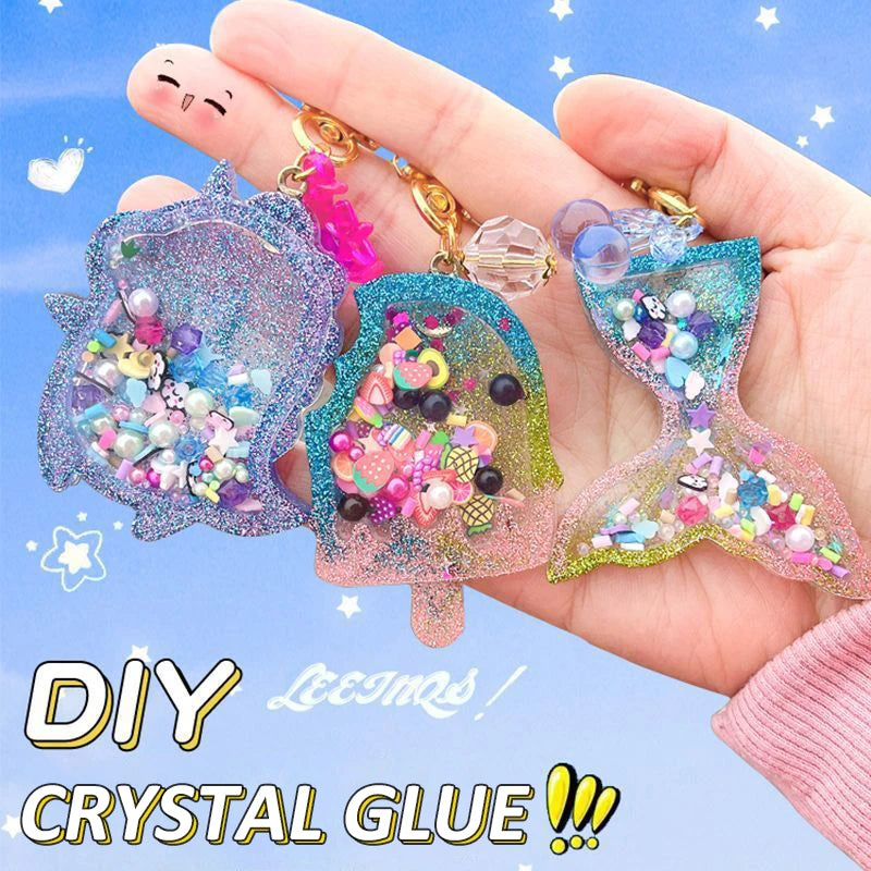 Kids DIY Crystal Glue Keychain – Art & Craft Gift Set