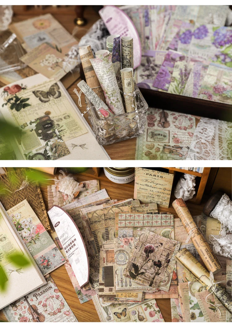 JIANQI 100pcs Past Stories Scrapbooking Paper