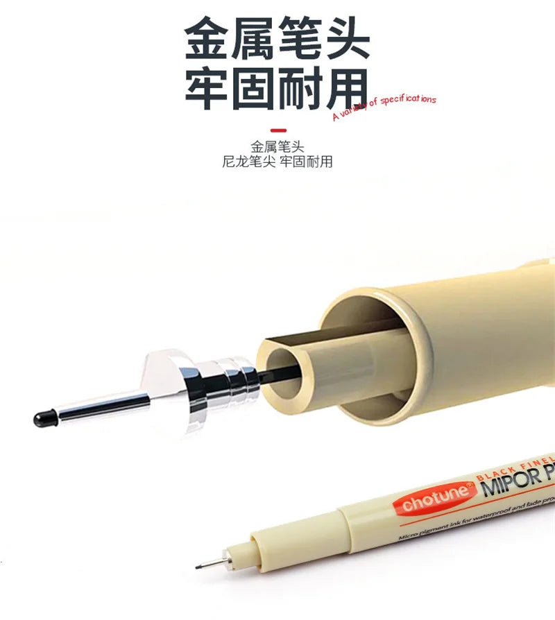 Manga Black Fineliner Waterproof Marker Pens