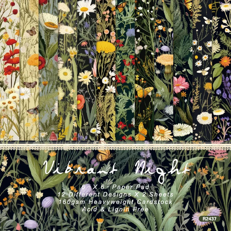 12-Sheet Christmas Scrapbooking Paper – 15x15cm DIY Craft Cardstock