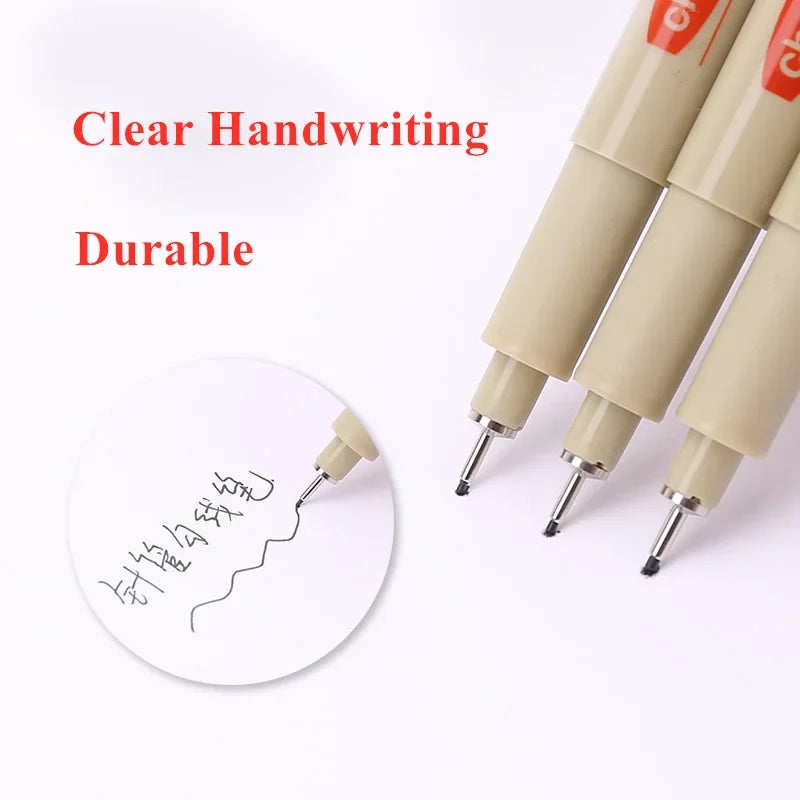Manga Black Fineliner Waterproof Marker Pens