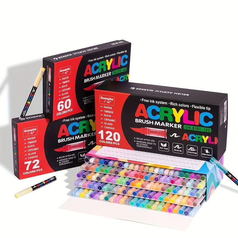 Multi-Color Soft Tip Art Markers – Acrylic Markers for Various Surfaces