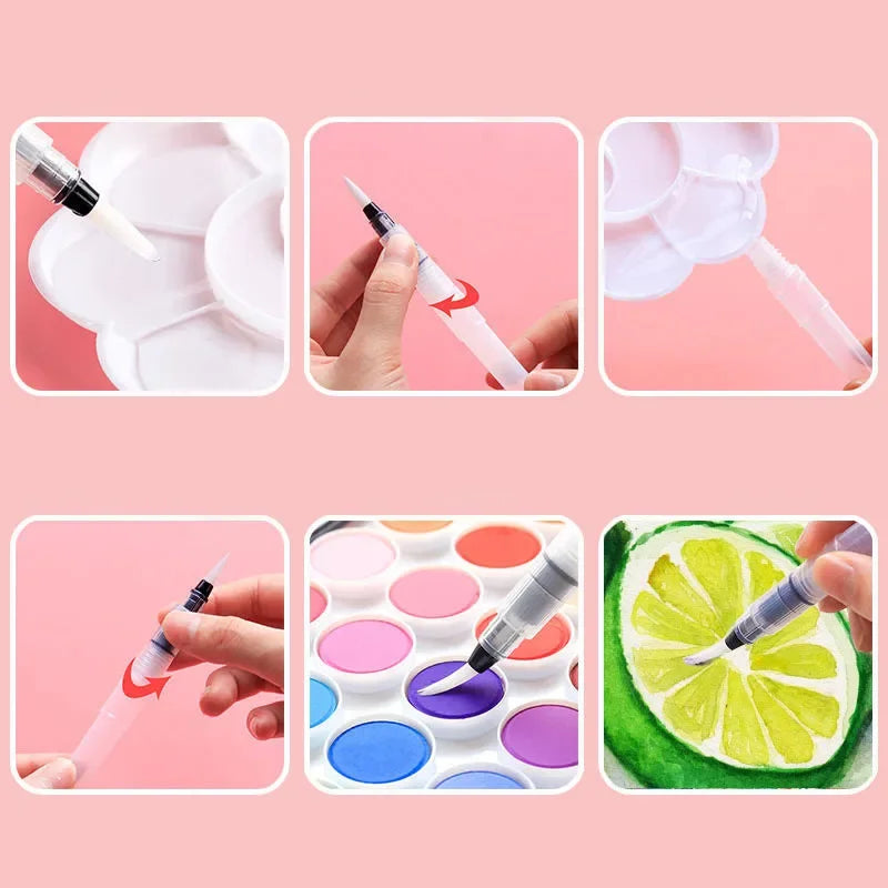 3/7pcs Watercolor Brush Pens with Water Storage