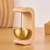 Japanese Style Magnetic Wooden Door Bell – Walnut & Copper Wind Chime Decoration