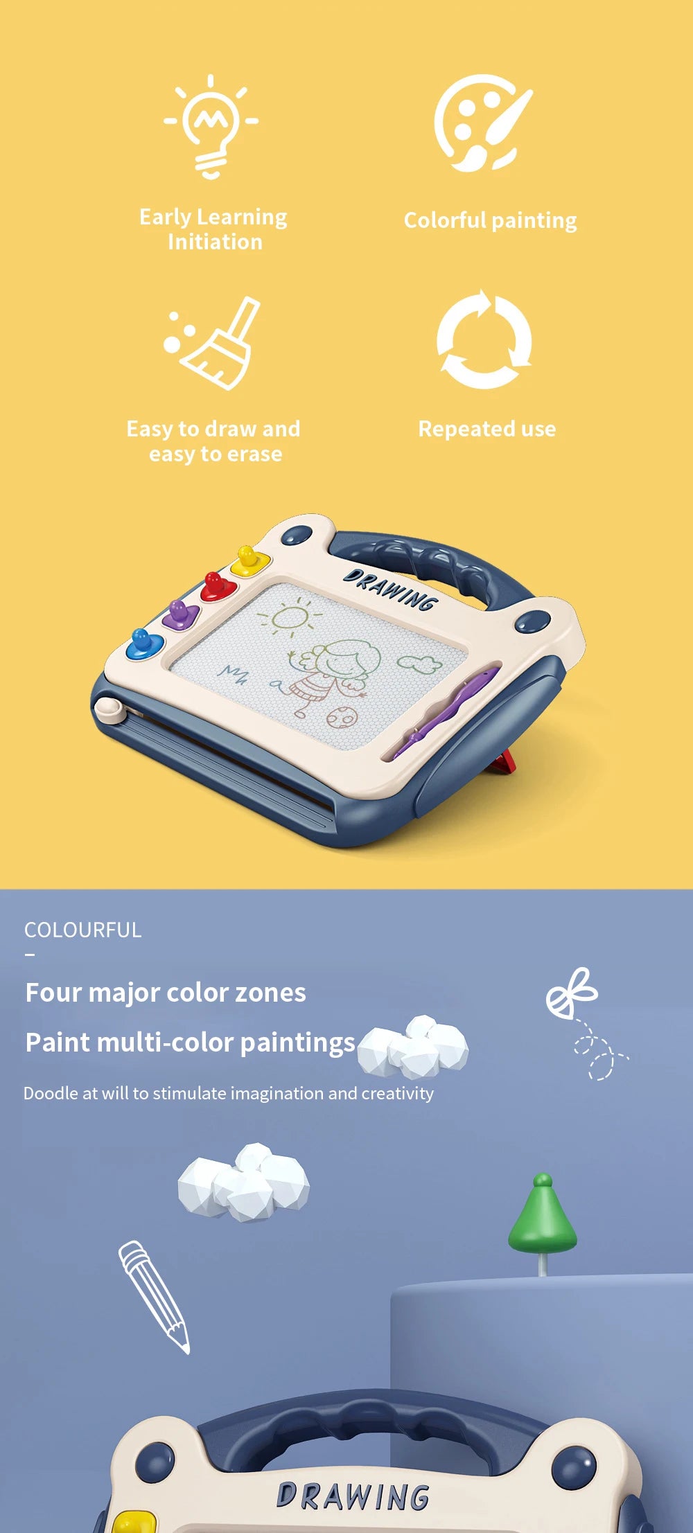 Children’s Magnetic Drawing Board – Educational Art & Graffiti Toy