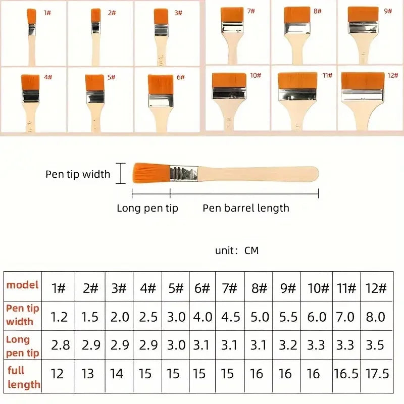 12pcs Memory Nylon Paint Brush Set