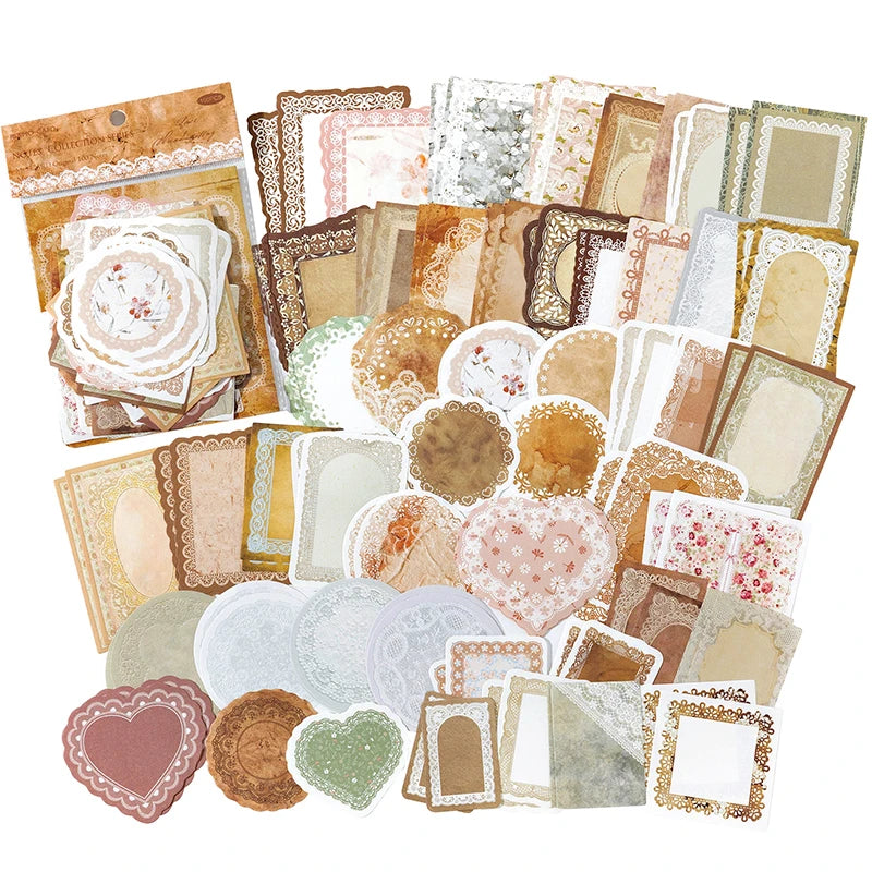 100Pcs Vintage Writable Notes – DIY Journal & Scrapbooking Paper