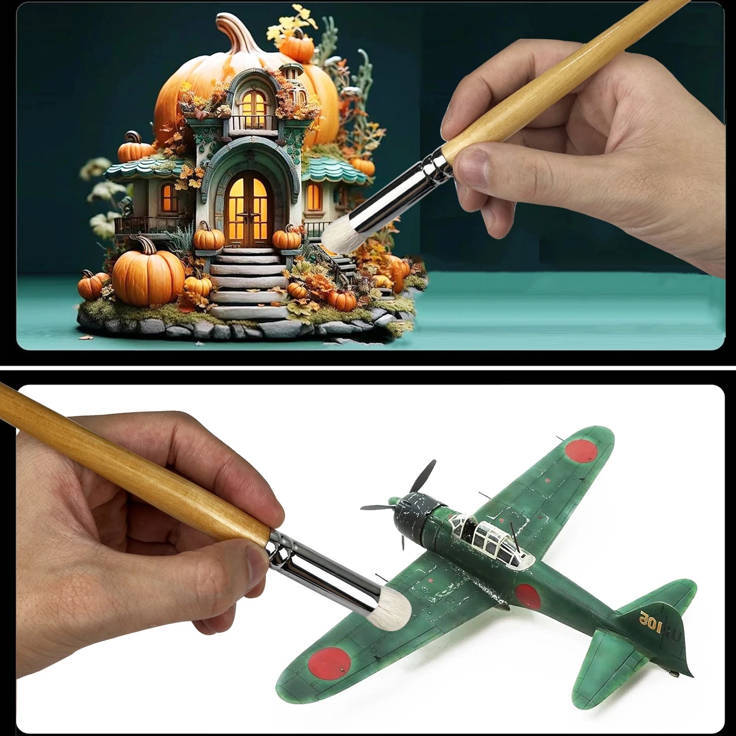 Miniature Paint Brush Set – Premium Goat Hair Drybrush Kit for Models