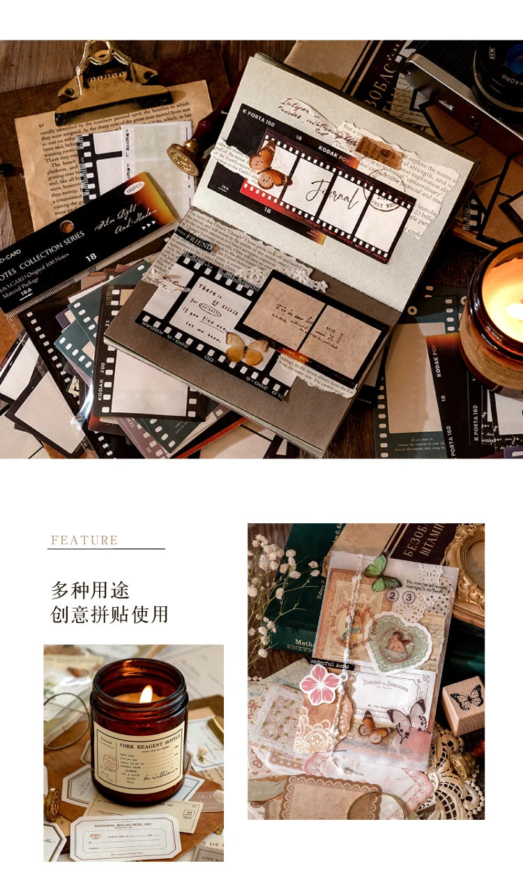 100Pcs Vintage Writable Notes – DIY Journal & Scrapbooking Paper