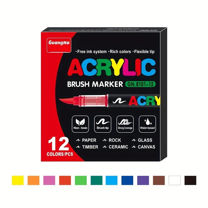 Multi-Color Soft Tip Art Markers – Acrylic Markers for Various Surfaces