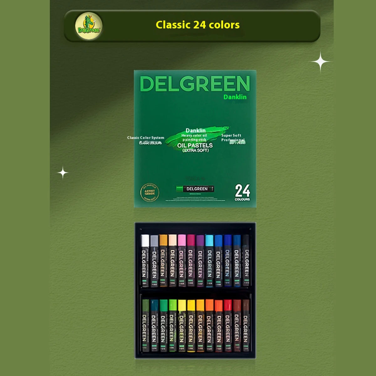 Delgreen Oil Pastel Set – 24/36/48/72 Colors for Art & Drawing
