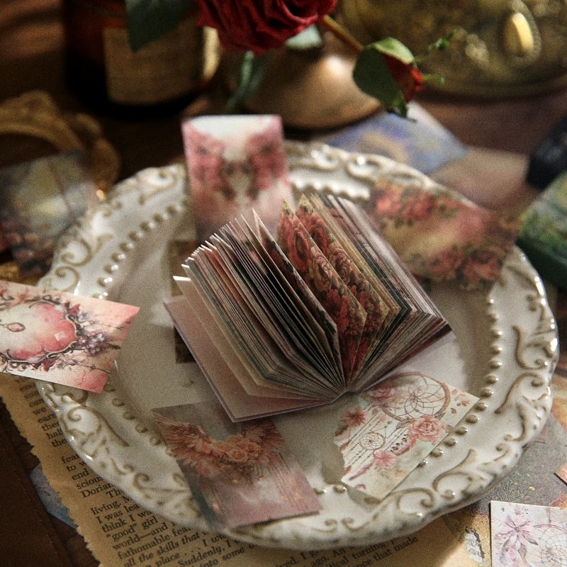 100pcs Retro Aesthetic Scrapbooking Paper – DIY Journaling & Vintage Decor